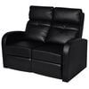 vidaXL Relaxsessel 2-Sitzer Kunstleder Schwarz