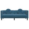 vidaXL Sofa mit Kissen 3-Sitzer Blau Samt