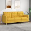 vidaXL 3-Sitzer-Sofa Hellgelb 180 cm Stoff