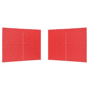vidaXL Party Zelt Seitenteil 2 pcs Rot 300 x 195 cm PE und Stahl