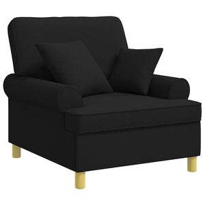 vidaXL XL-Sessel mit Kissen Schwarz Stoff