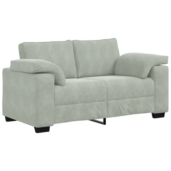 vidaXL Zweisitzer-Sofa Hellgrau 160x77x82 cm Samt