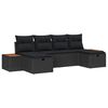 vidaXL Garten-Sofa-Set 6 pcs Schwarz 55 x 62 x 69 cm Poly Rattan