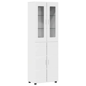 vidaXL Highboard FLORIN Hochglanz Wei&szlig; 60 x 35 x 182 cm Holzwerkstoff