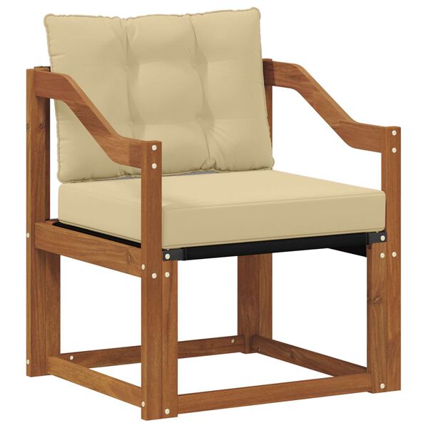 vidaXL Outdoor-Sofagarnitur Massives Akazienholz und Textilene Natur