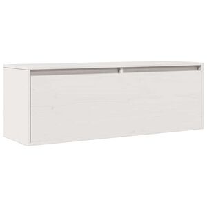 vidaXL Wandschrank Wei&szlig; 100x30x35 cm Massivholz Kiefer