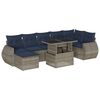 vidaXL 8-teiliges Gartensofa-Set mit Kissen, grau, Polyrattan