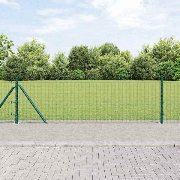 vidaXL Zaunpfosten Gr&uuml;n 50 x 0,6 m (19 x 19 mm Mesh) Stahl und PVC