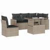 vidaXL 6-tlg. Garten-Sofagarnitur mit Kissen Hellgrau Poly Rattan