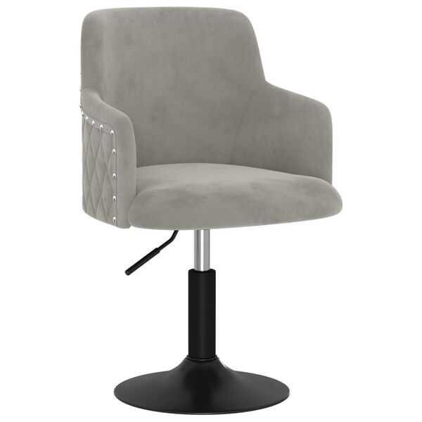 vidaXL Esszimmerst&uuml;hle 2 Stk. Drehbar Hellgrau Samt