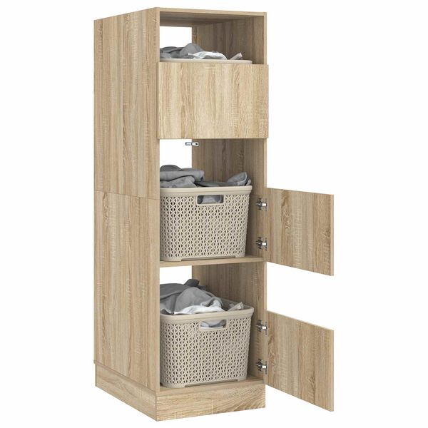 vidaXL W&auml;scheschrank mit T&uuml;r Sonoma 50 x 68 x 162 cm Holzwerkstoff