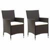 vidaXL Gartenst&uuml;hle mit Sitzpolster 2 Stk. Poly Rattan Braun