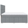 vidaXL Boxspringbett mit Matratze Hellgrau 200x200 cm Stoff