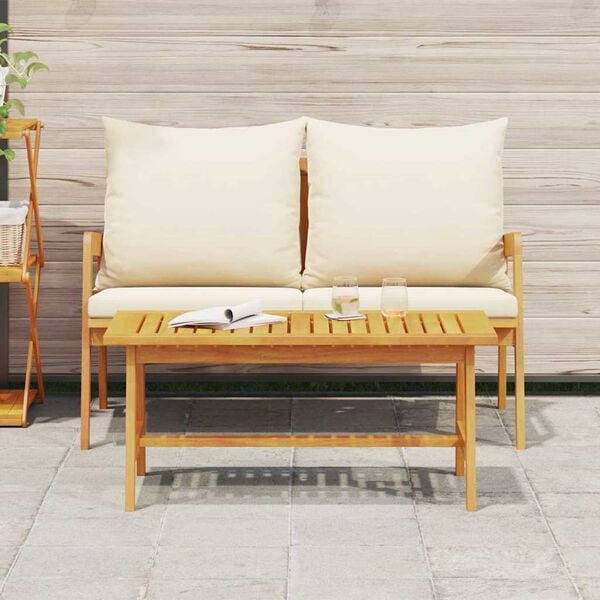 vidaXL Bistrogarnitur mit Kissen 2 pcs Öl-Natur Massivholz Akazie