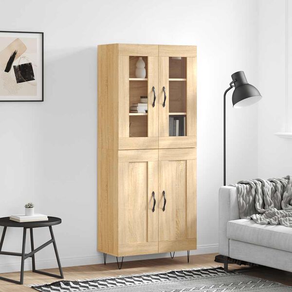 vidaXL Highboard Sonoma-Eiche 69,5x34x180 cm Holzwerkstoff