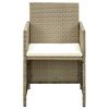 vidaXL 4-tlg. Garten-Lounge-Set mit Auflagen Beige Poly Rattan