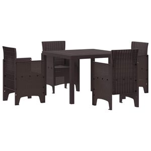 vidaXL Garten Essgruppe 5 stk. Braun Polypropylen