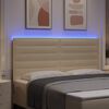 vidaXL LED Kopfteil mit LED-Lichtleisten Creme 180 cm Polyester