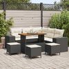 vidaXL Garten-Sofa-Set mit Kissen mit Speicher 9 pcs Schwarz und Creme