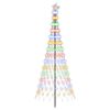 vidaXL LED-Weihnachtsbaum 250 cm 290 LEDs Mehrfarbig Eisen Schwarz
