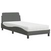 vidaXL Bett mit Matratze "Dover" Dunkelgrau 90x190 cm Stoff