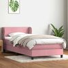 vidaXL Boxspringbett mit Matratze Rosa 100x220 cm Samt