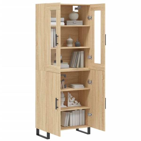 vidaXL Highboard Sonoma-Eiche 69,5x34x180 cm Holzwerkstoff