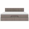 vidaXL Ottomane Bett mit Matratze & LEDs Taupe 180x200 cm Stoff