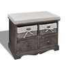 vidaXL Sitzbank mit Stauraum Braun 62&times;33&times;42 cm Paulownia Holz