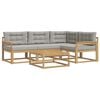vidaXL Outdoor-Sofagarnitur 5 stk. Wei&szlig; und Hellgrau Polyester