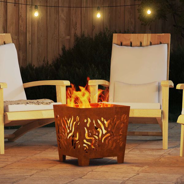 vidaXL Feuerstelle Braun 40 x 40 x 40 cm Stahl