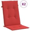 vidaXL Gartenstuhlauflagen f&uuml;r Hochlehner 2 Stk. Rot 120x50x3 cm Stoff