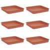 vidaXL Quadratisches Blumentablett 6 pcs Ziegelrot 15 x 15 x 2 cm