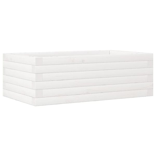 vidaXL Pflanzk&uuml;bel Wei&szlig; 70x40x23 cm Massivholz Kiefer