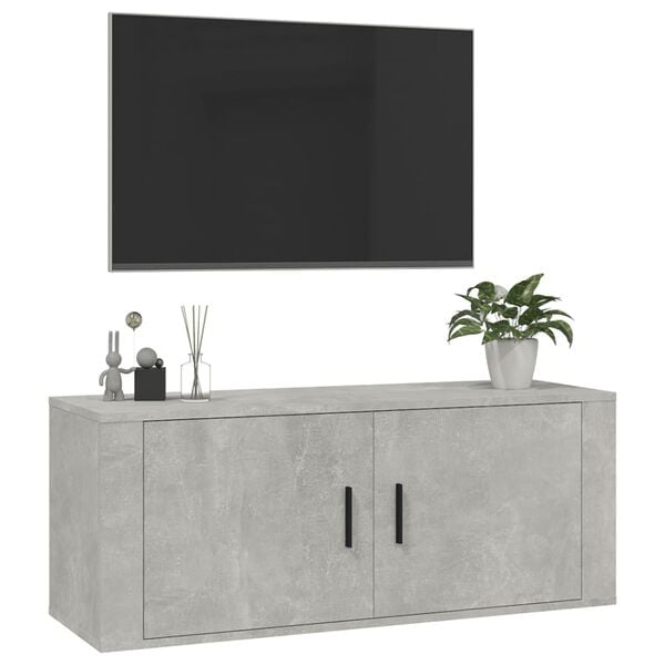 vidaXL TV-Wandschrank Betongrau 100x34,5x40 cm
