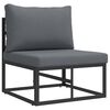 vidaXL Garten-Sofa-Set mit Kissen 4 pcs Schwarz Aluminium