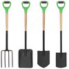 vidaXL 4-tlg. Gartenwerkzeug-Set D-Griff Stahl und Hartholz