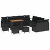 vidaXL Garten-Sofa-Set mit Kissen mit Speicher 14 pcs Schwarz