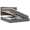 vidaXL Bett mit Stauraum und LED Dunkelgrau 160 x 200 cm Polyester