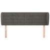 vidaXL Kopfteil mit Ohren Dunkelgrau 147x23x78/88 cm Samt
