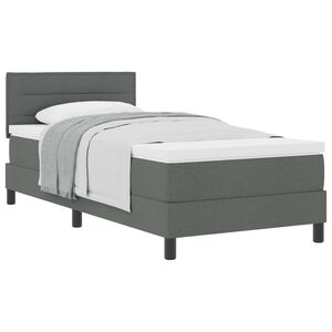vidaXL Boxspringbett mit Matratze Dunkelgrau 90 x 190 cm Stoff