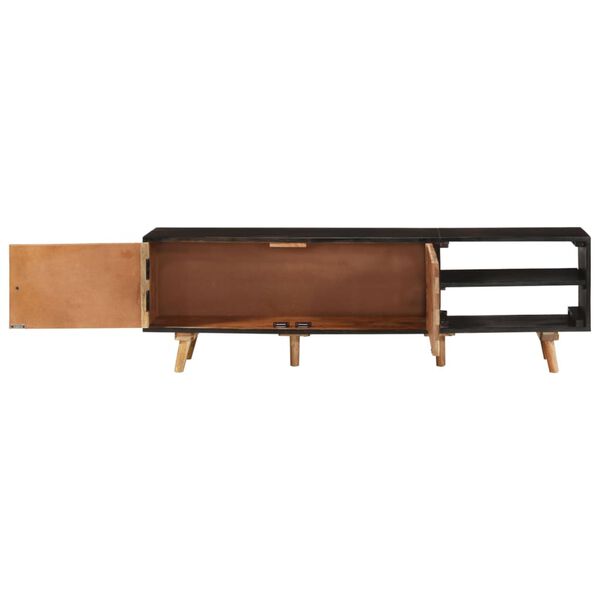 vidaXL TV-Schrank 140x30x45 cm Rohes Mangoholz und Massivholz Akazie