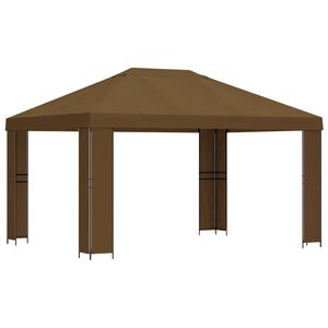 vidaXL Pavillon 4 x 3 m Taupe Polyester und Stahl 190 gsm