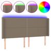 vidaXL LED Kopfteil Taupe 203x16x118/128 cm Stoff