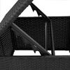 vidaXL Gartenhocker mit Kissen Schwarz 55x55x37 cm Poly Rattan