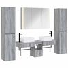 vidaXL Badezimmerm&ouml;bel-Set 6 pcs Grau Sonoma Ingenieurholz und Glas