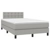 vidaXL Boxspringbett mit Matratze & LED Hellgrau 120x190 cm Stoff