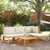 vidaXL Gartensofa ohne Armlehnen mit Kissen Holz Akazie & Seil