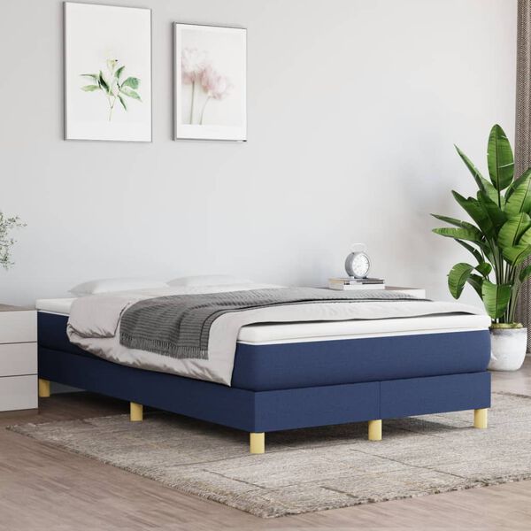 vidaXL Boxspringbettgestell Blau 120x200 cm Stoff