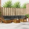 vidaXL Ecksofa Set 8 pcs Natur und Anthrazit Massivholz Akazie
